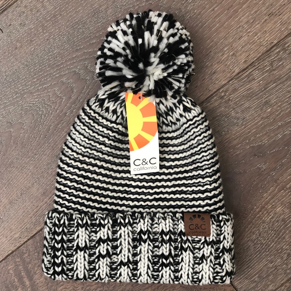 Free Shipping!!! NEW C&C Knit Pom Pom Beanie